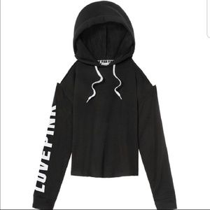 VS Pink Cold Shoulder Pull-over Hoodie